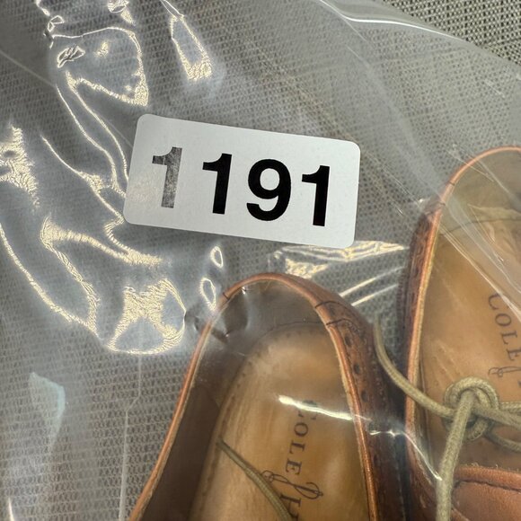 Cole Haan Mens Size 10M Tan Giraldo Wingtip Leather Oxford Shoes Brogue Detail - Picture 10 of 10